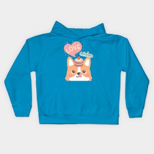 Corgi Cake Lover Kids Hoodie